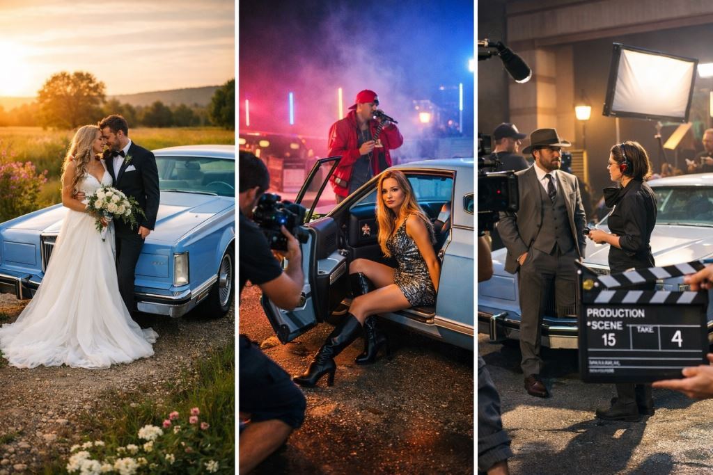 Auto na plan filmowy Strzegom – klasyczne auto USA do reklamy i produkcji wideo